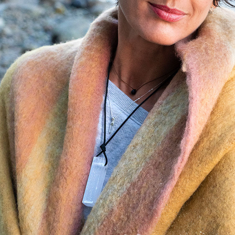 Selenite Energy Necklace + Free Personalized Tarot Reading