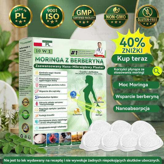 Oficjalny sklep| 👩‍⚕️ MORINGA Z BERBERYNA 10W1 Zaawansowany Nano-Mikroigłowy Plaster (Stosować raz na dobę, zauważalne efekty w ciągu 7 dni) ✅ Otyłość, cukrzyca, bezdech senny oraz schorzenia stawów.✨