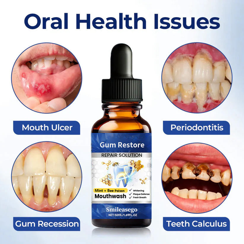 Smileasego™ Gum Restore Solution,Gum Regrowth Helps Dry Mouth and Bad Breath