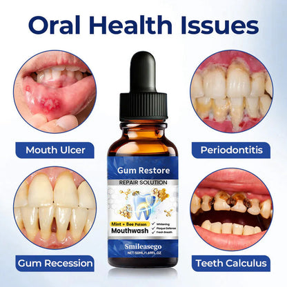 Smileasego™ Gum Restore Solution,Gum Regrowth Helps Dry Mouth and Bad Breath