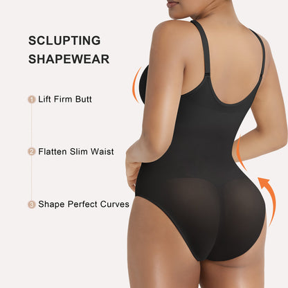 Zip-Up Tummy Control Brief Bodysuit
