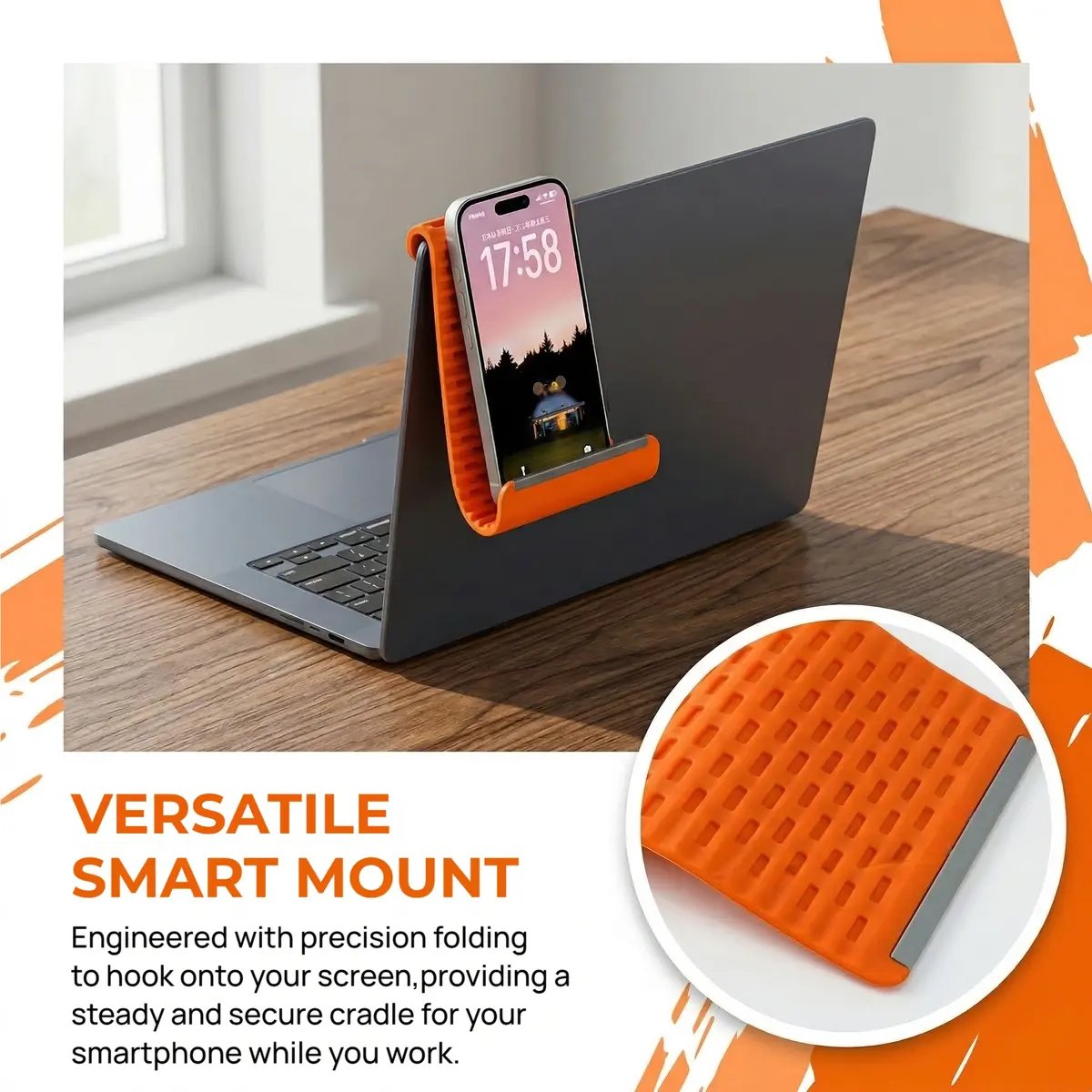 📱 All-in-One Foldable Silicone Aluminum Holder | Universal For Phone/Tablet/Laptop
