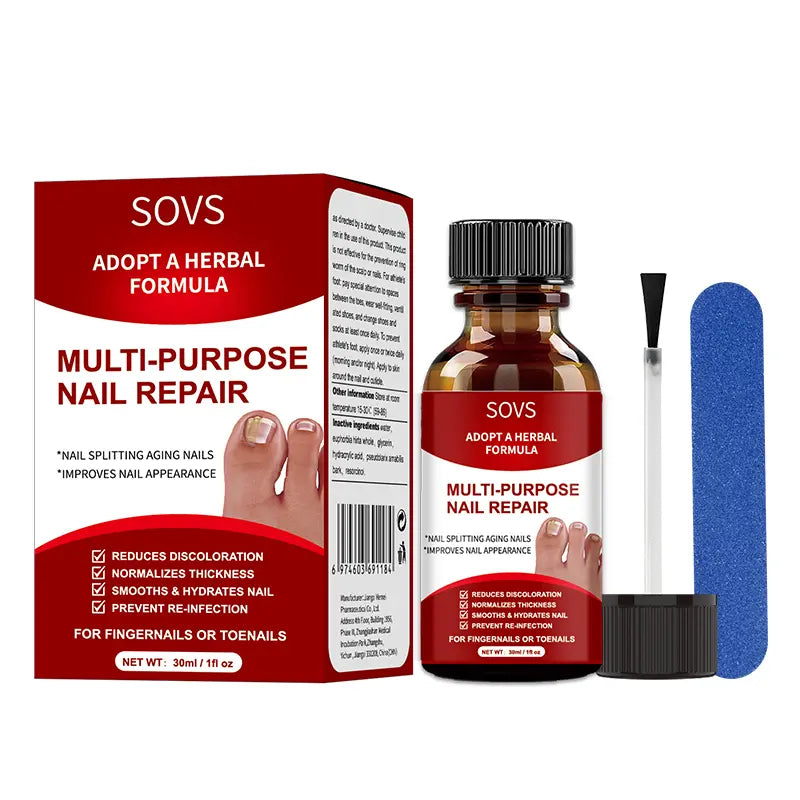SOVS Toenail Fungus Treatment Extra Strength ,Antifungal Solution ,Triple Action Formula for Damaged Nails, Multi-Purpose Nail Repair,1 Fl Oz Manicure Therapy