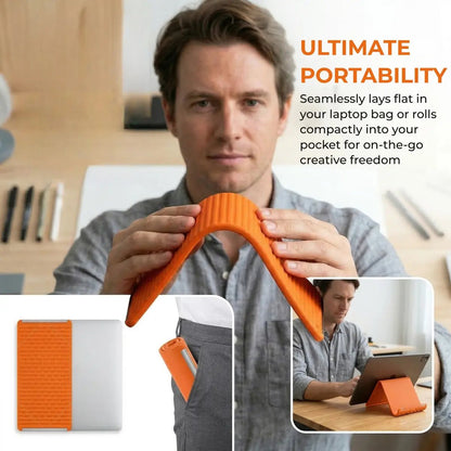 📱 All-in-One Foldable Silicone Aluminum Holder | Universal For Phone/Tablet/Laptop