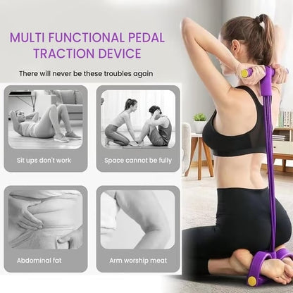 Multi-functional Pedal Resistance Band Trainer – Portable Foot Pedal Fitness Equipment Home Gym Full Body Workout Machine, Exercise Sit-ups, Yoga, Abdominal Training