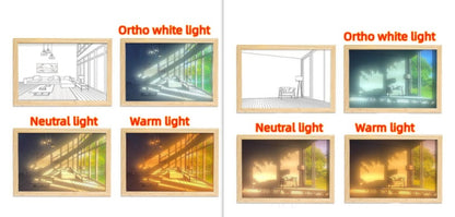 Illuminated Picture LED Decorative Light Painting Bedside Picture Style Creative Modern Simulate Sunshine Drawing Night Light Gift