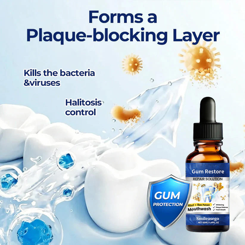 Smileasego™ Gum Restore Solution,Gum Regrowth Helps Dry Mouth and Bad Breath