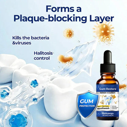 Smileasego™ Gum Restore Solution,Gum Regrowth Helps Dry Mouth and Bad Breath
