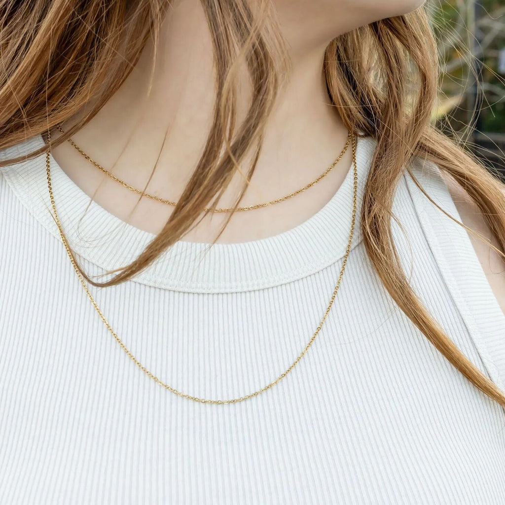 14K Gold Filled PLUS Loop/Cable Chain Necklace