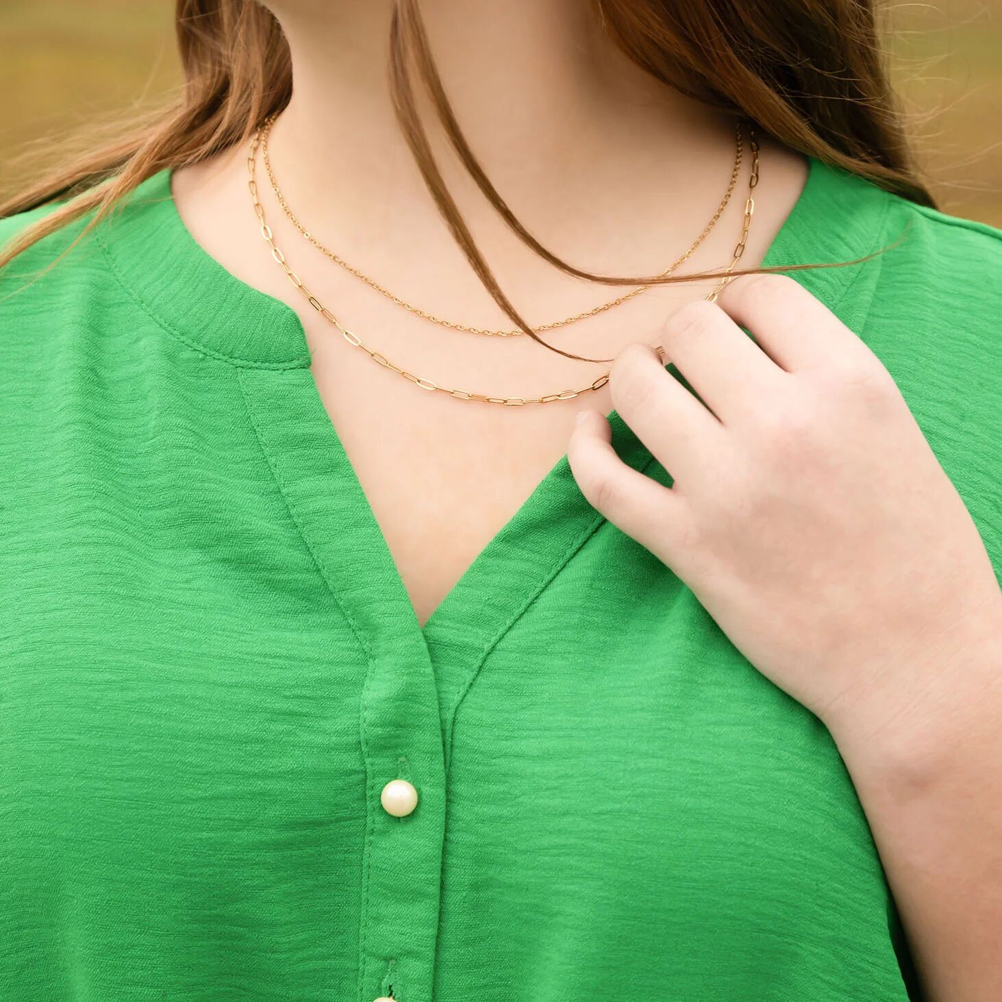 14K Gold Filled PLUS Loop/Cable Chain Necklace