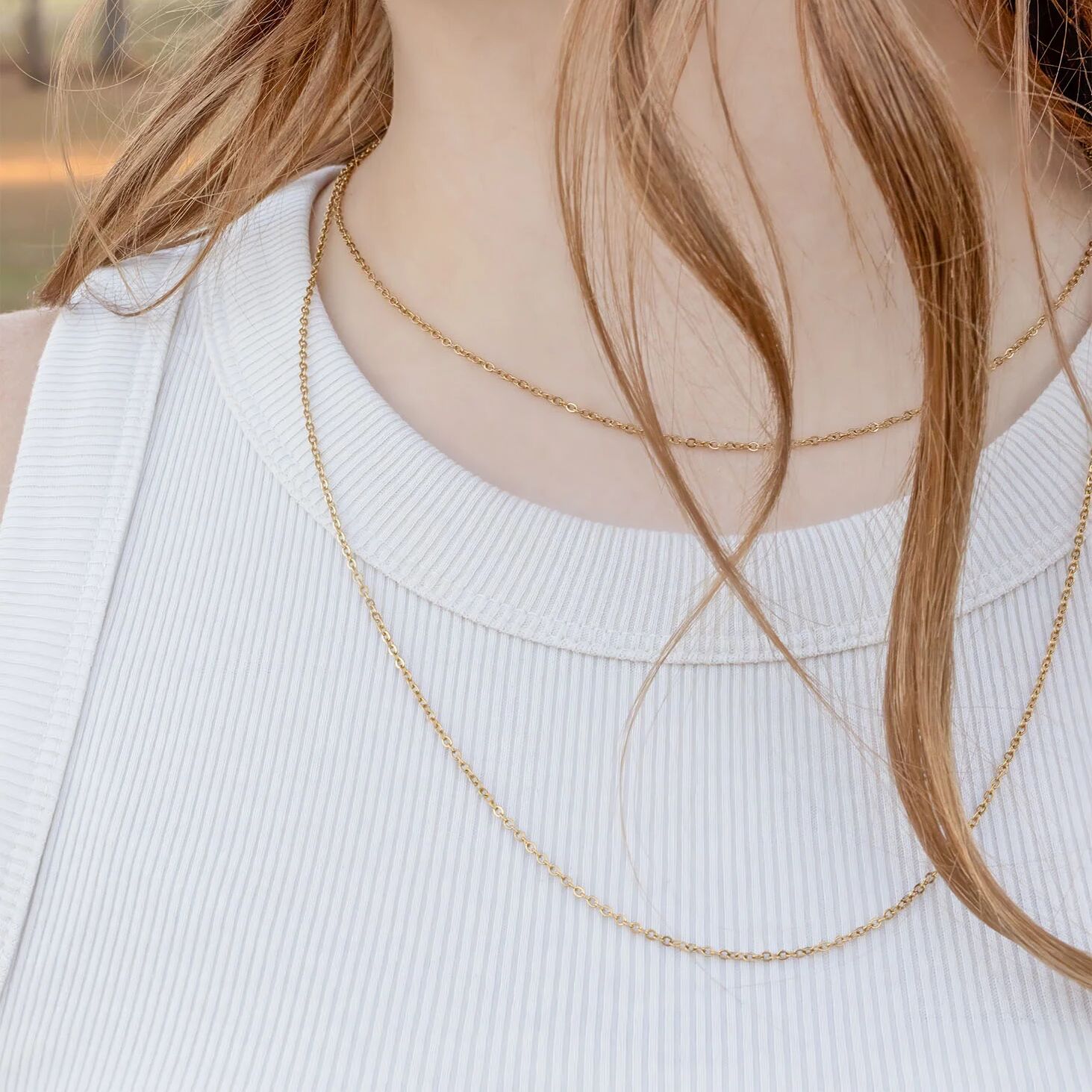 14K Gold Filled PLUS Loop/Cable Chain Necklace