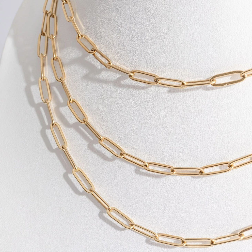 14K Gold Filled PLUS Paperclip Chain Necklace 4mm