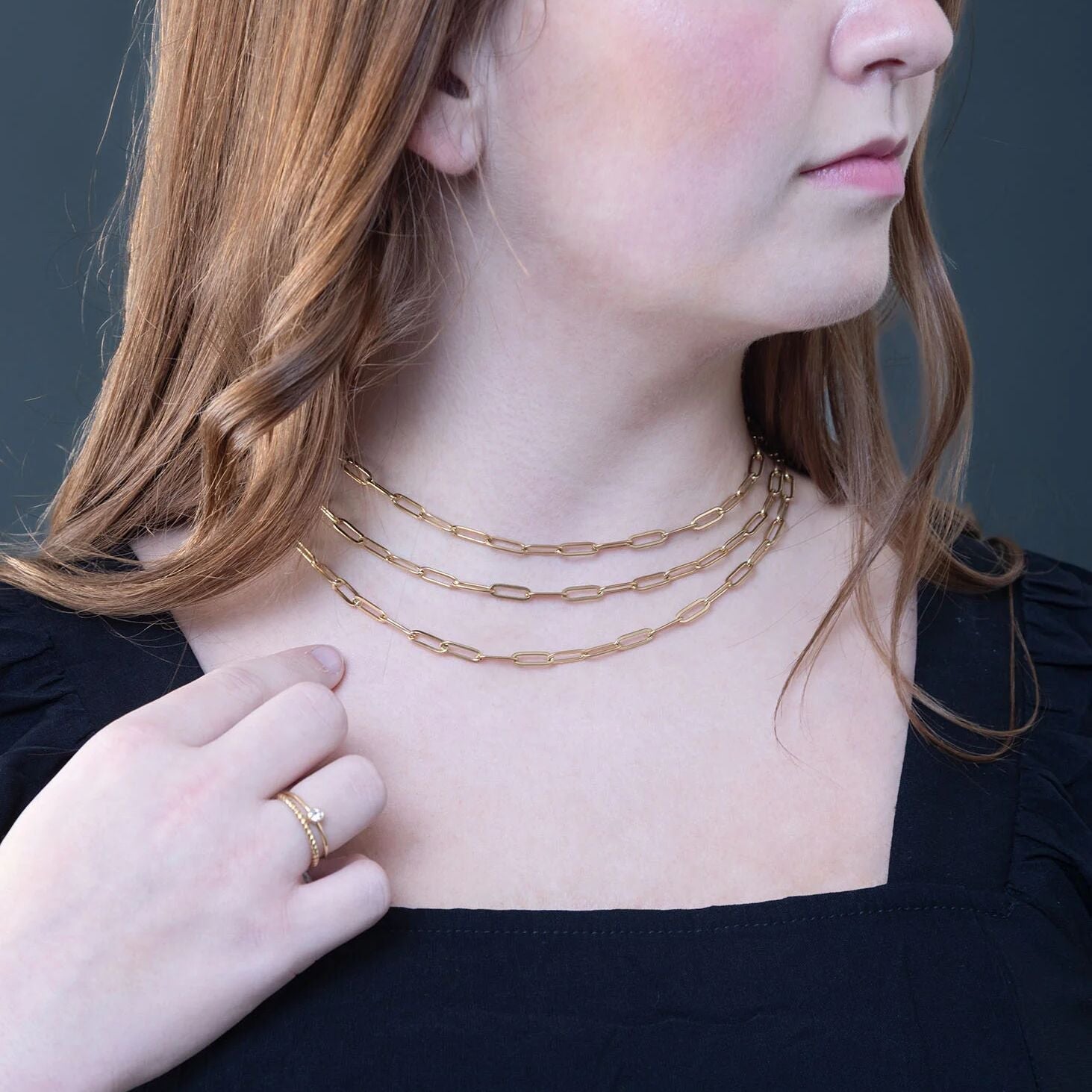 14K Gold Filled PLUS Paperclip Chain Necklace 4mm