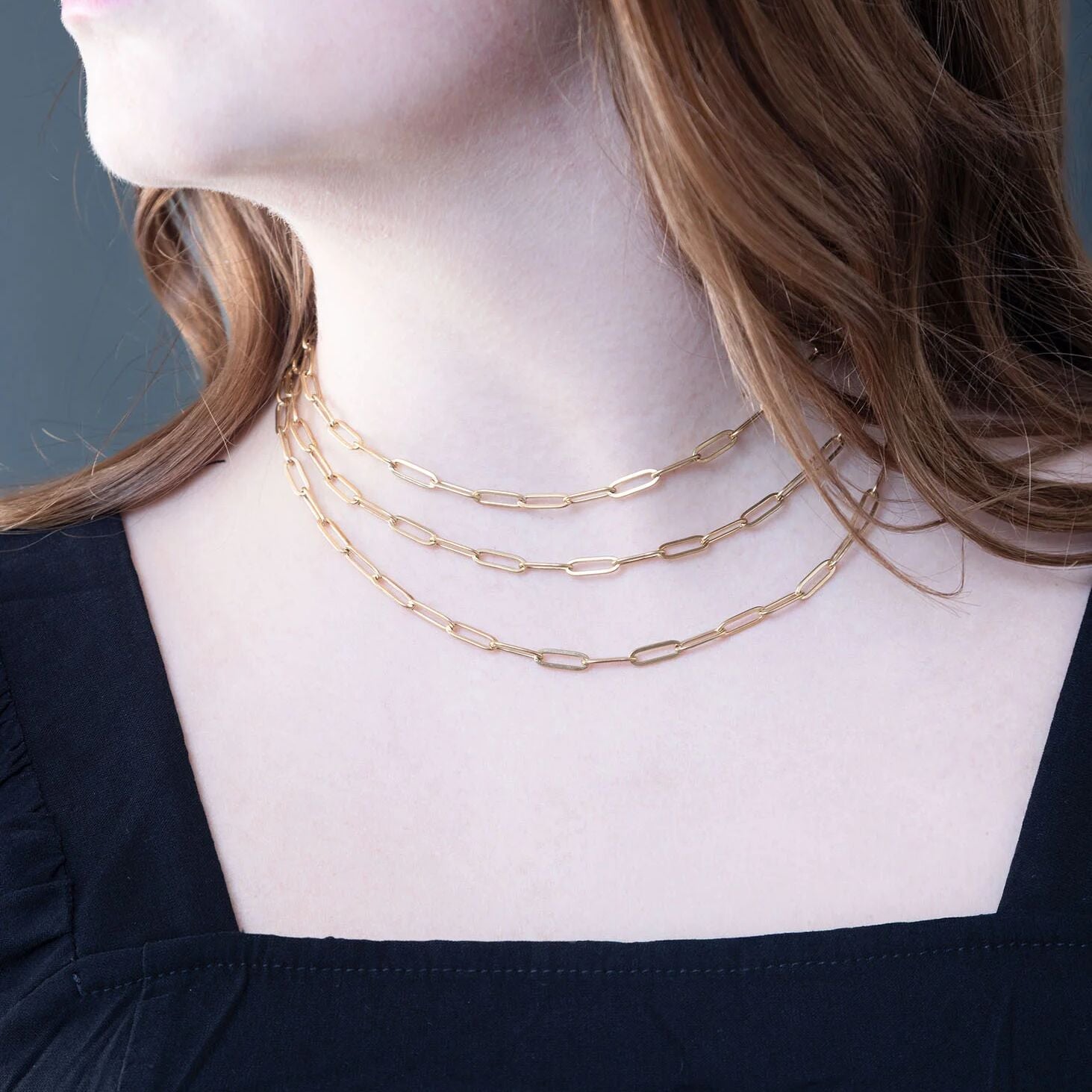 14K Gold Filled PLUS Paperclip Chain Necklace 4mm