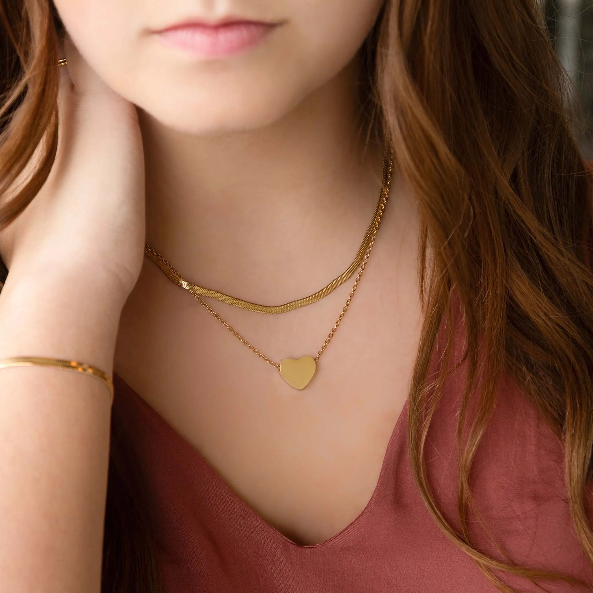 14K Gold Filled PLUS Herringbone Chain Necklace