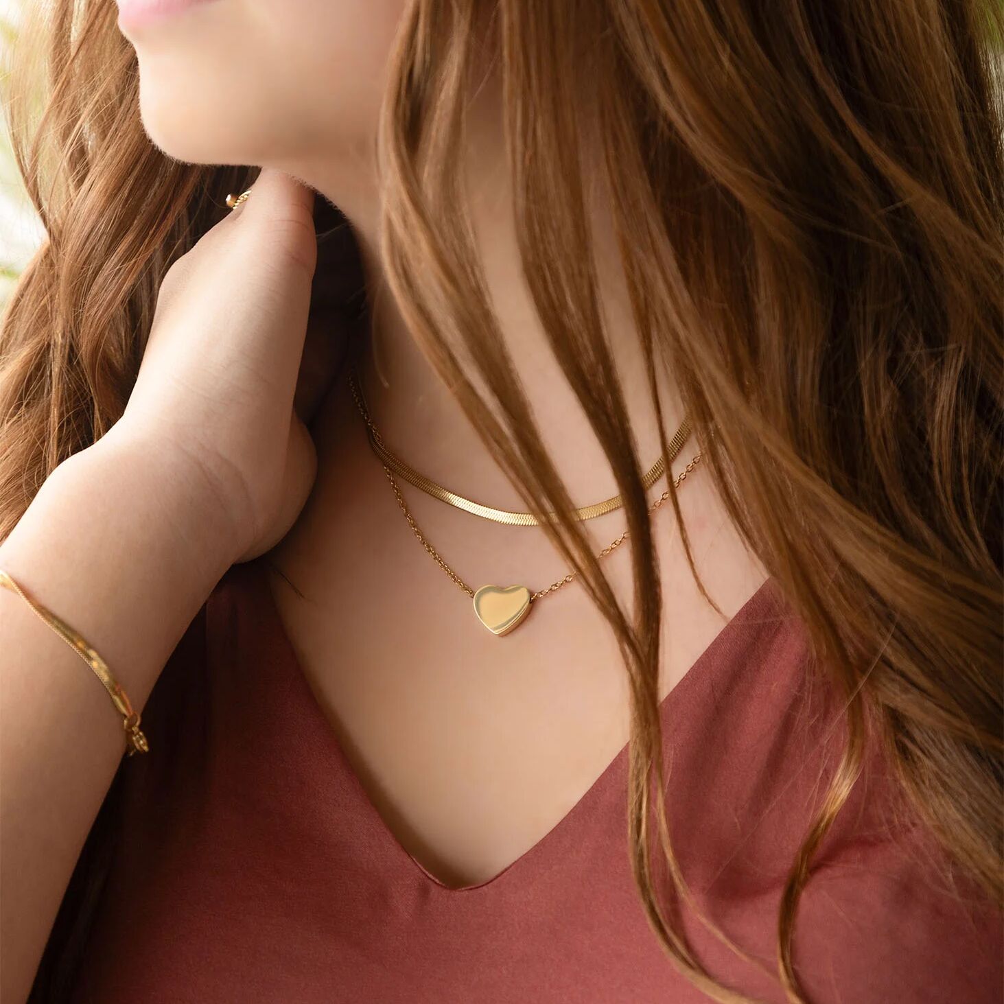 14K Gold Filled PLUS Herringbone Chain Necklace
