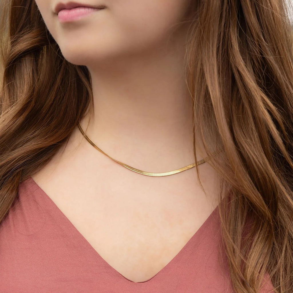 14K Gold Filled PLUS Herringbone Chain Necklace