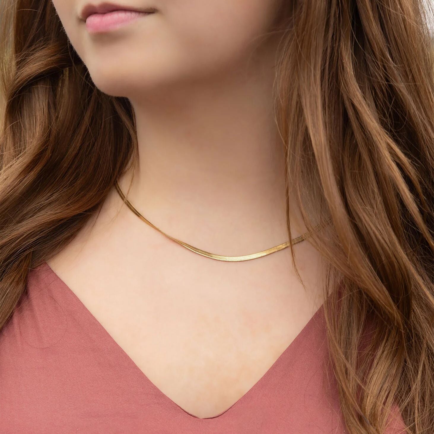 14K Gold Filled PLUS Herringbone Chain Necklace