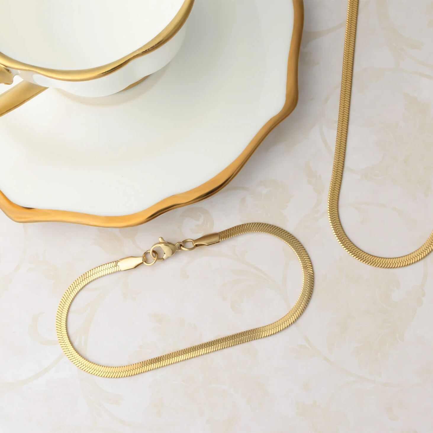 14K Gold Filled PLUS Herringbone Chain Necklace