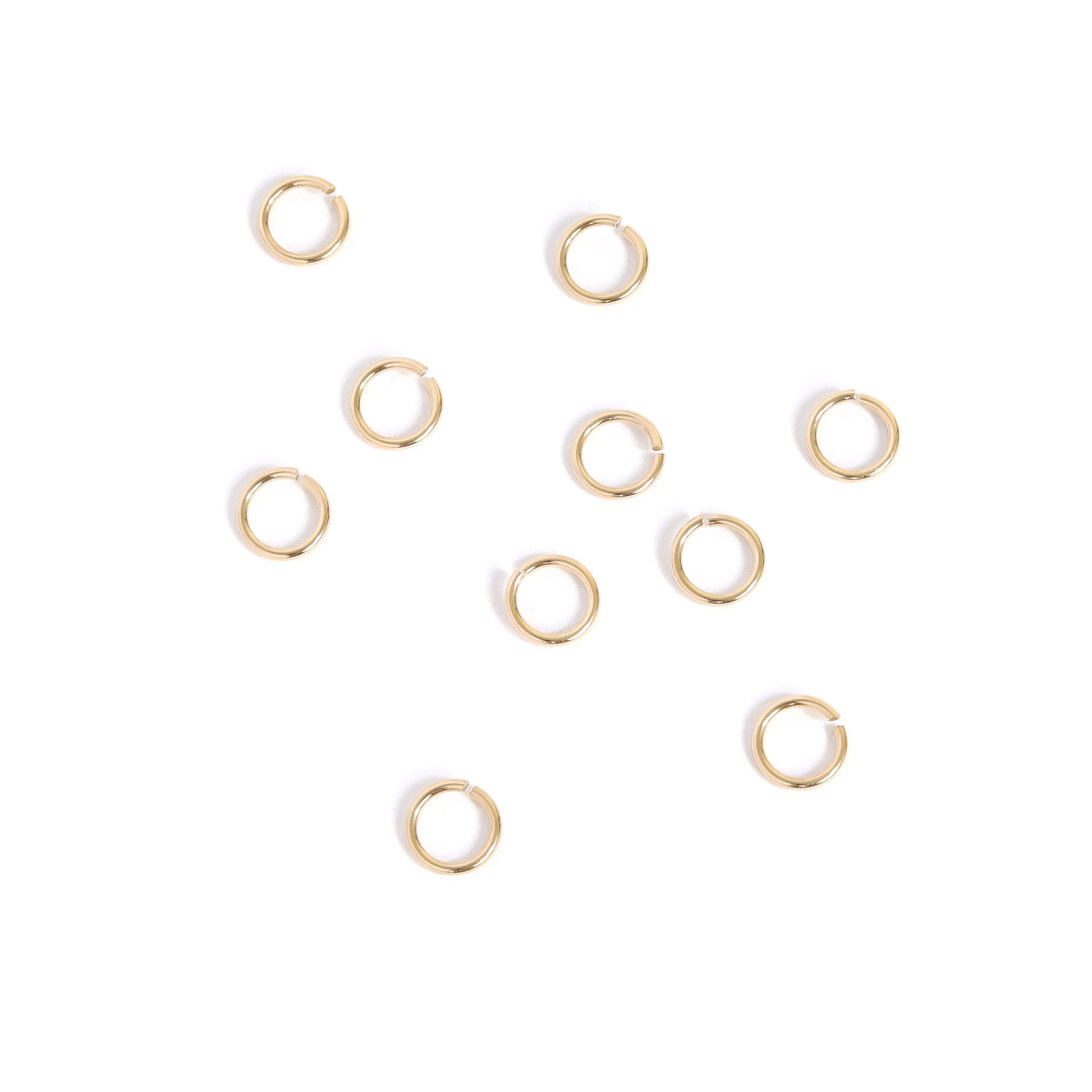 10 Pack 10K Solid Gold Open Jump Rings