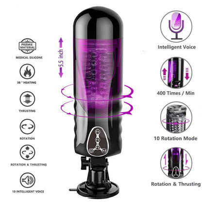 Realistic Auto Male Penis Masturbator Rotation Heating Vocal