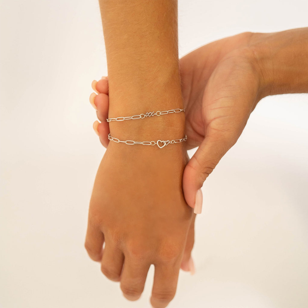 14K Gold Plated Sterling Silver Double Heart Permanent Jewelry Connector Charm