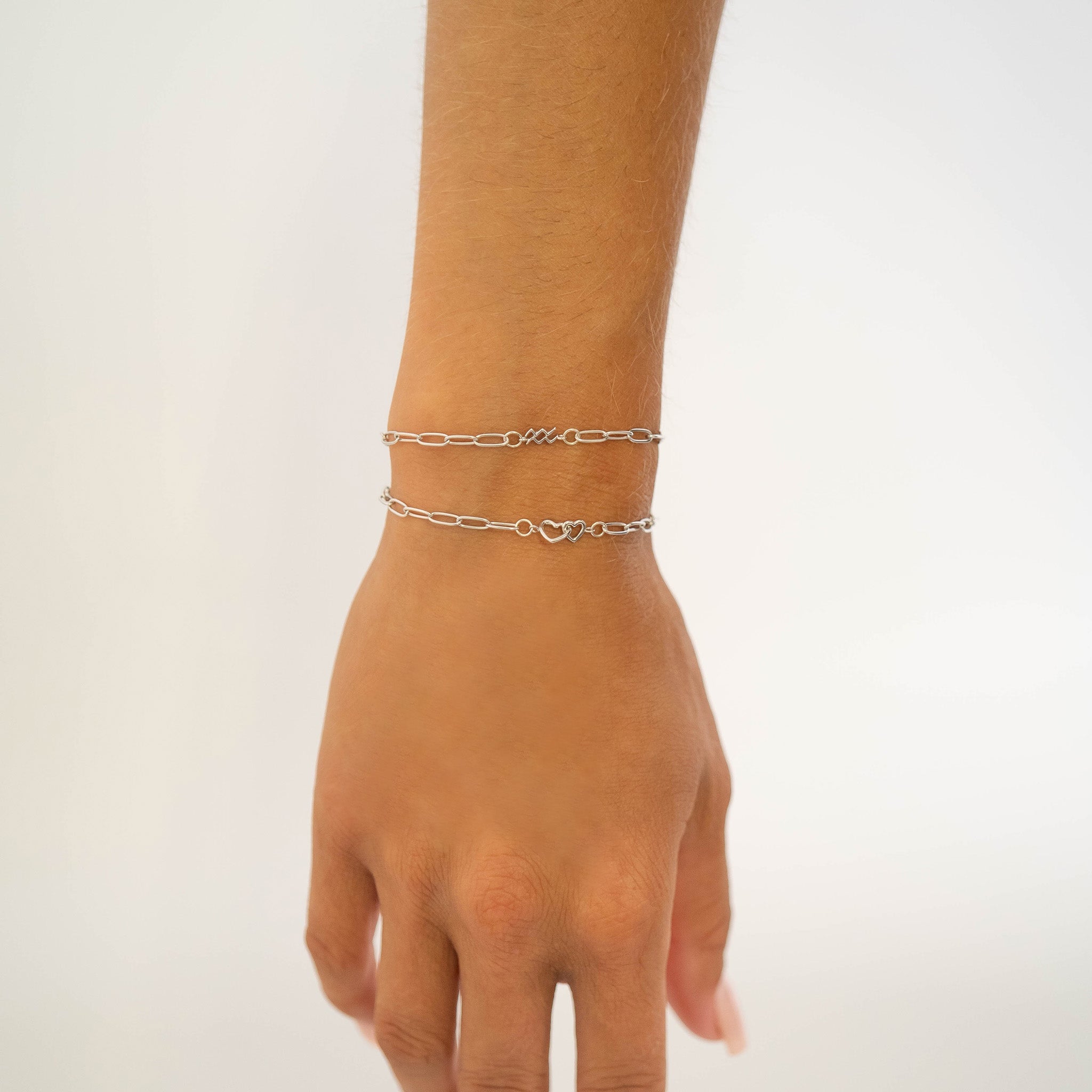 14K Gold Plated Sterling Silver Double Heart Permanent Jewelry Connector Charm