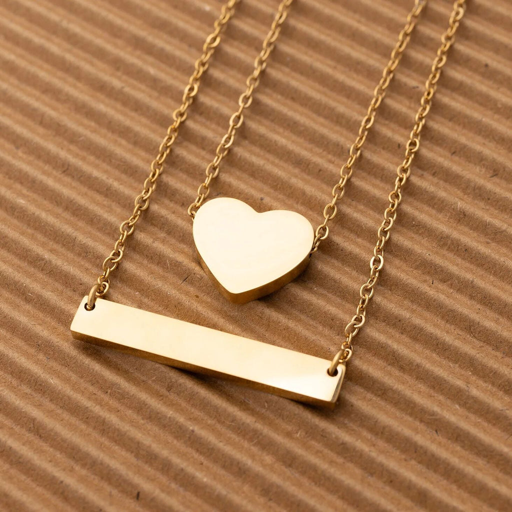 14K Gold Filled PLUS Blank Bar Necklace