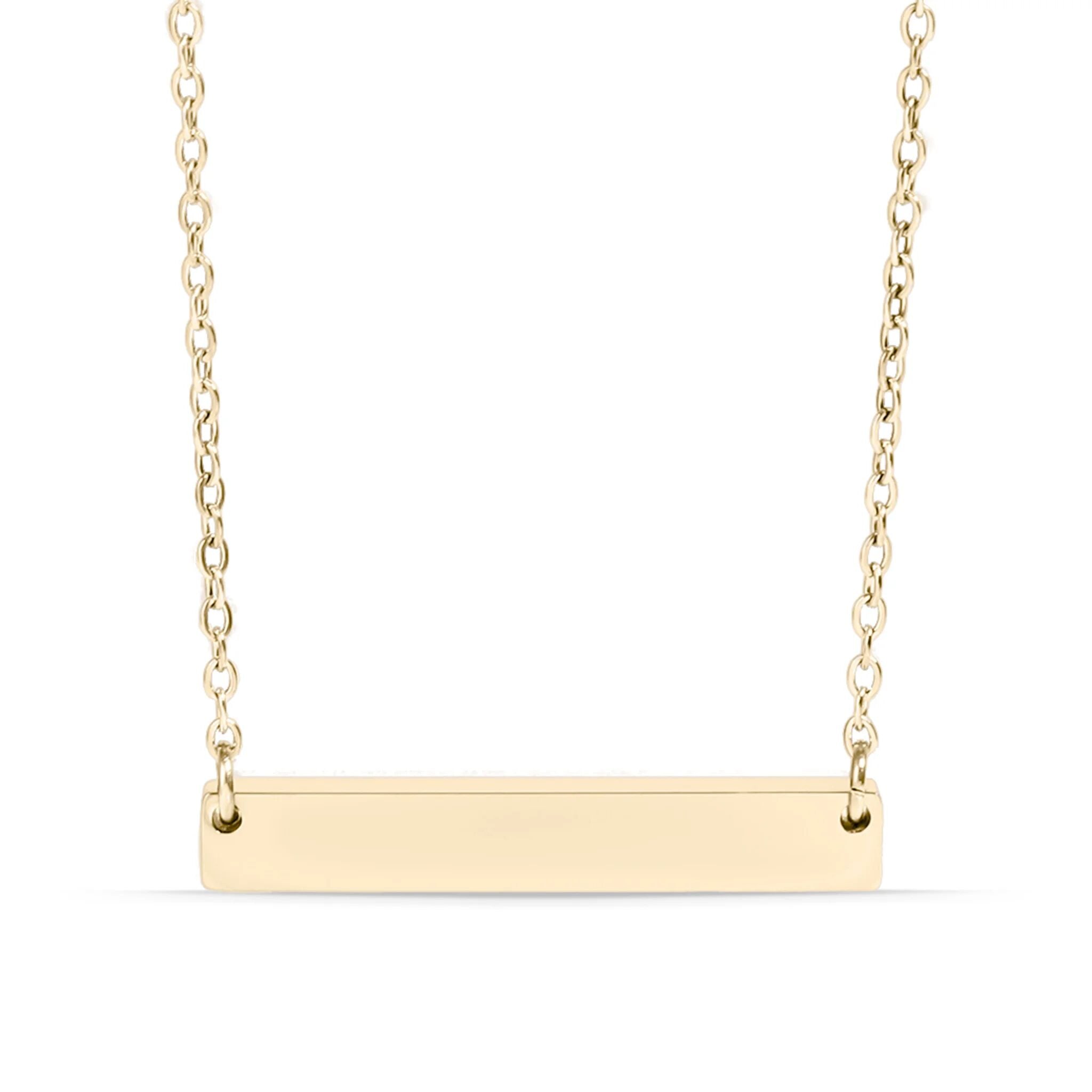 14K Gold Filled PLUS Blank Bar Necklace