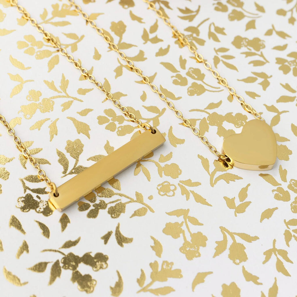 14K Gold Filled PLUS Blank Bar Necklace