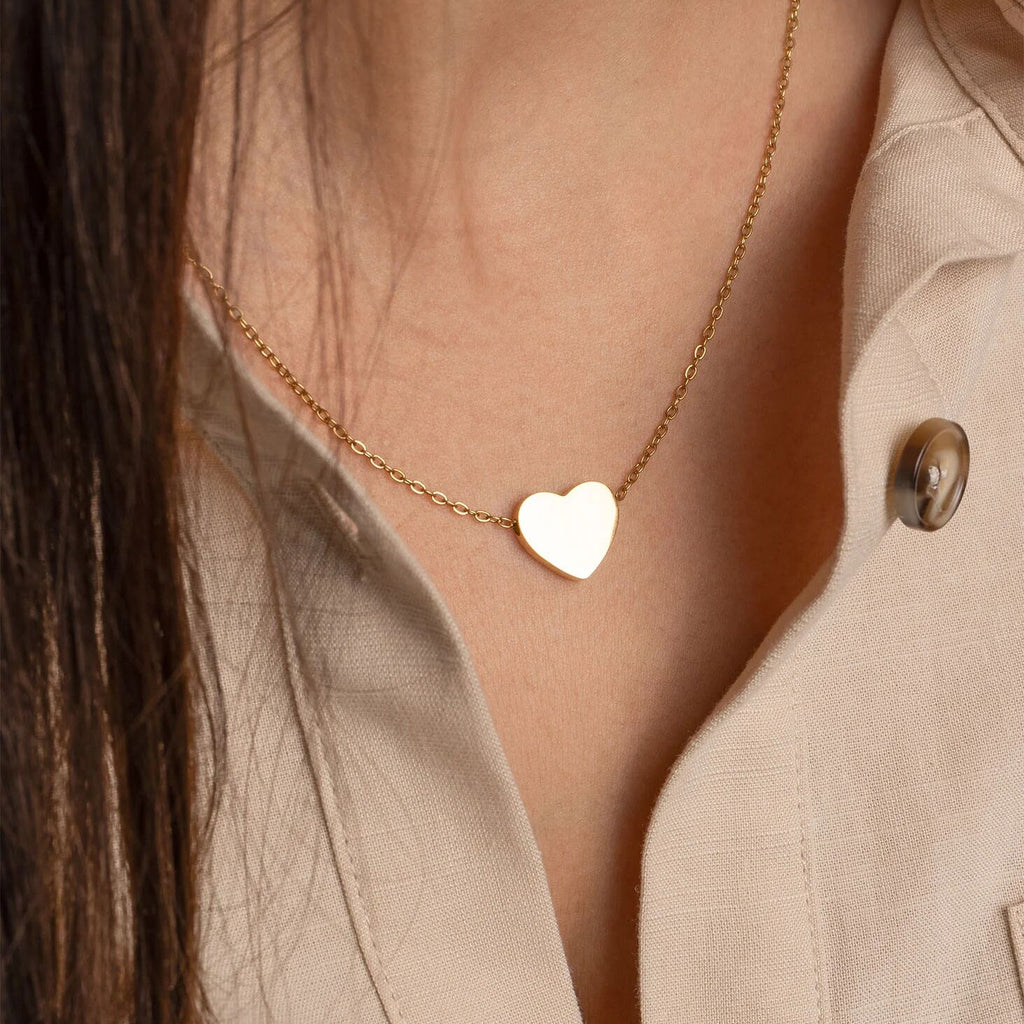 14K Gold Filled PLUS Blank Heart Necklace