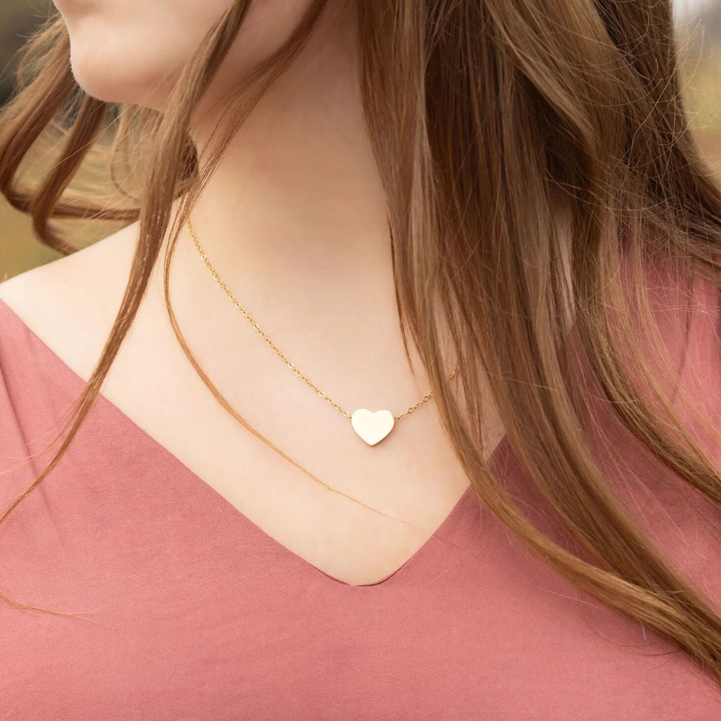 14K Gold Filled PLUS Blank Heart Necklace