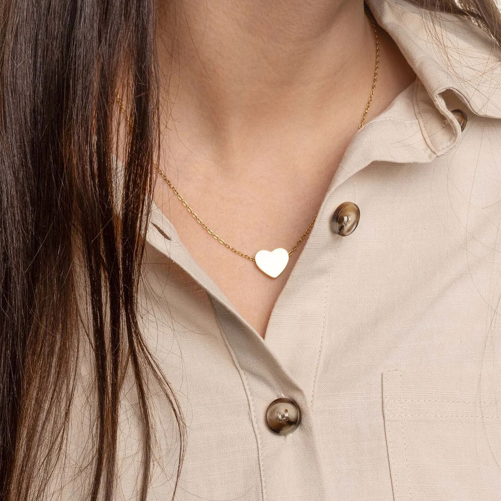 14K Gold Filled PLUS Blank Heart Necklace