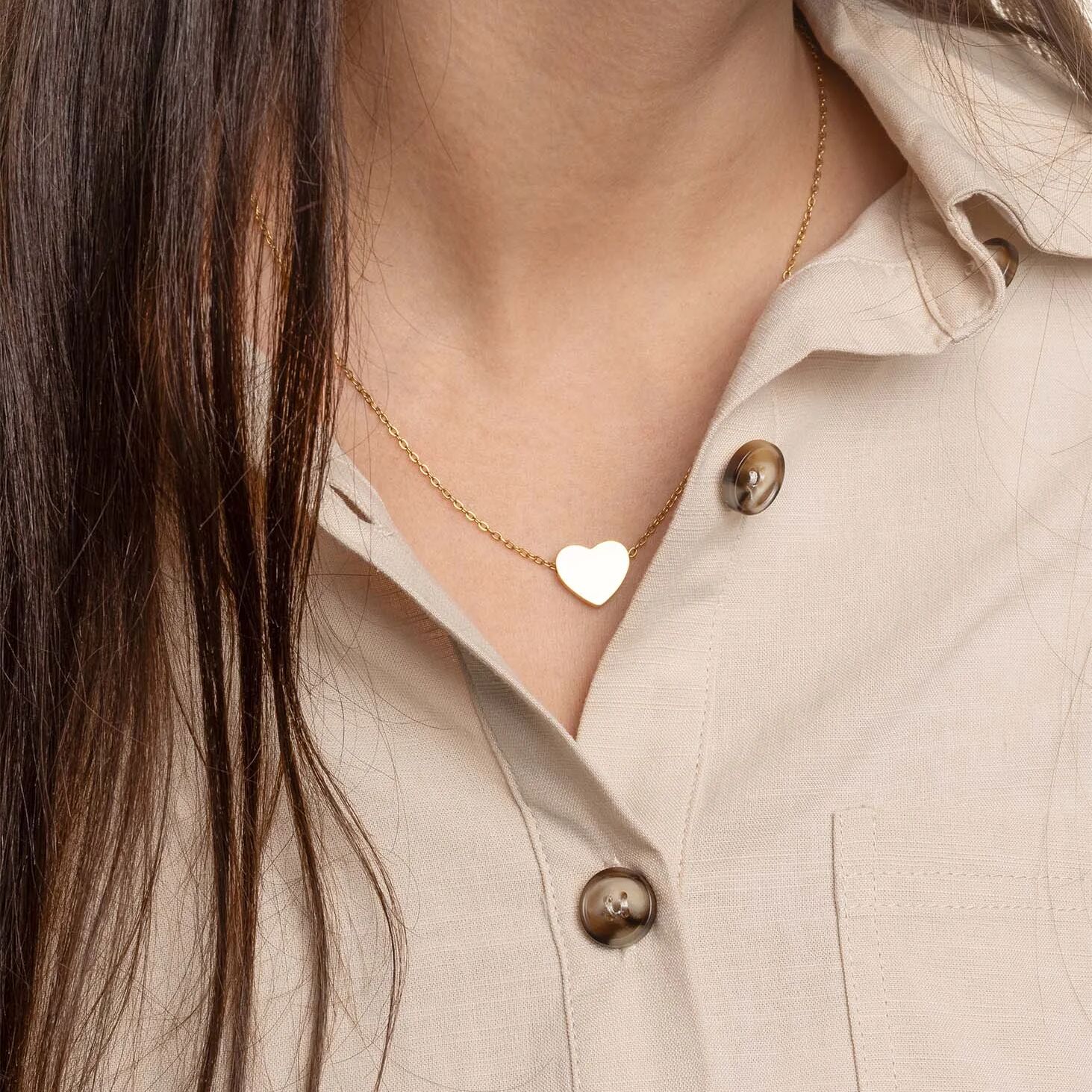 14K Gold Filled PLUS Blank Heart Necklace