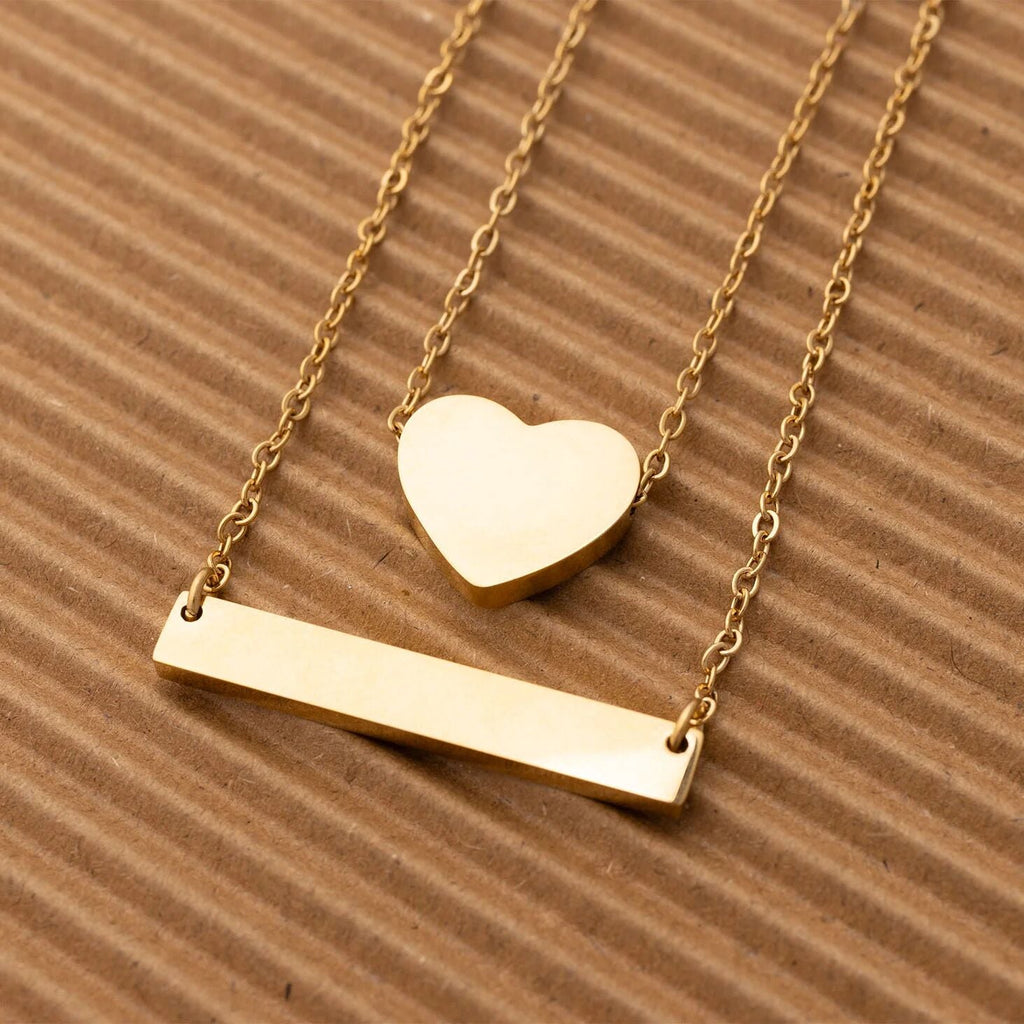 14K Gold Filled PLUS Blank Heart Necklace