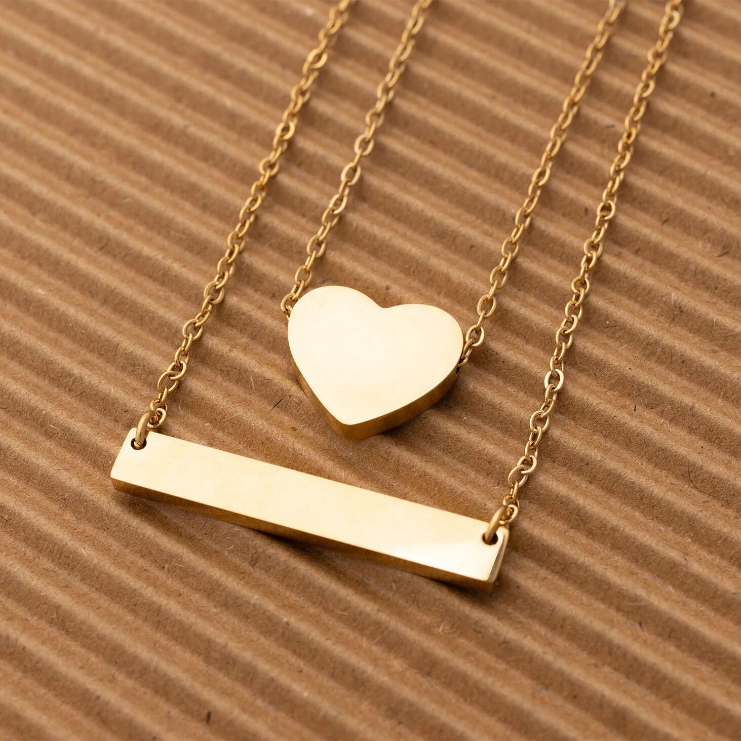 14K Gold Filled PLUS Blank Heart Necklace