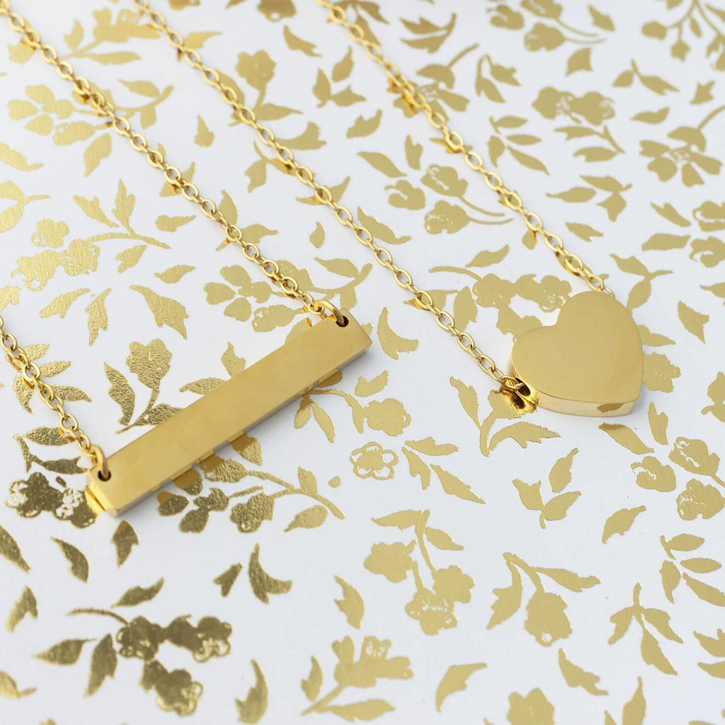 14K Gold Filled PLUS Blank Heart Necklace