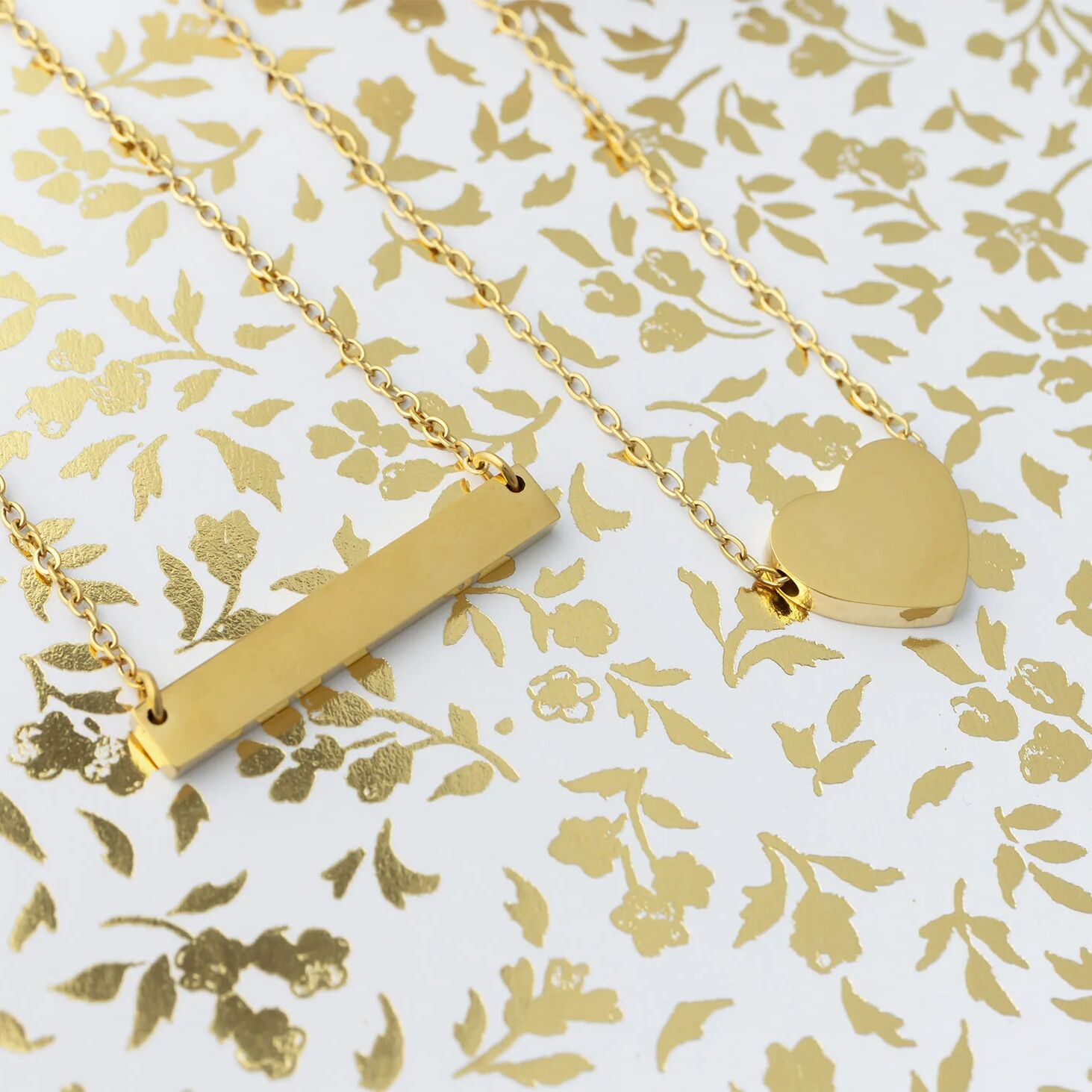 14K Gold Filled PLUS Blank Heart Necklace