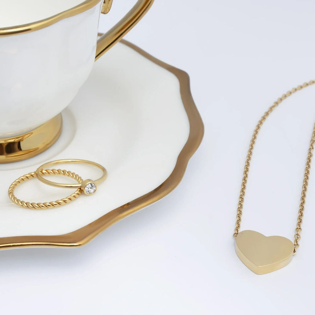 14K Gold Filled PLUS Blank Heart Necklace