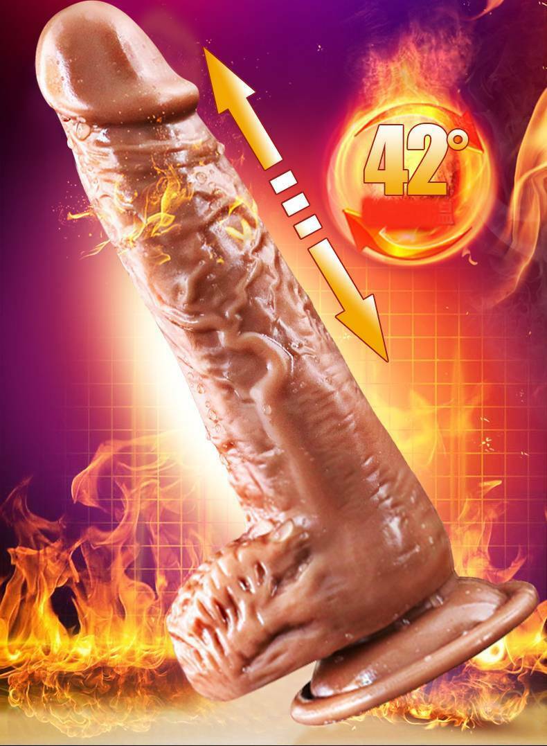 Telescopic Thrusting Heating Dildo Prostate Stimulation Vibrator