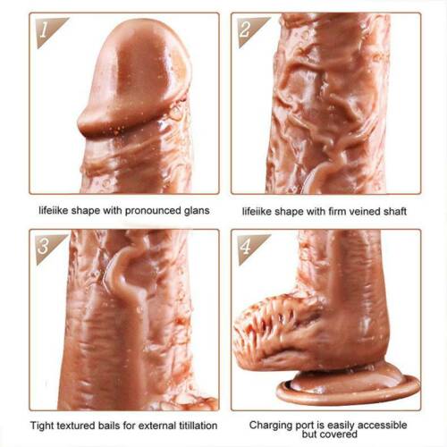 Telescopic Thrusting Heating Dildo Prostate Stimulation Vibrator