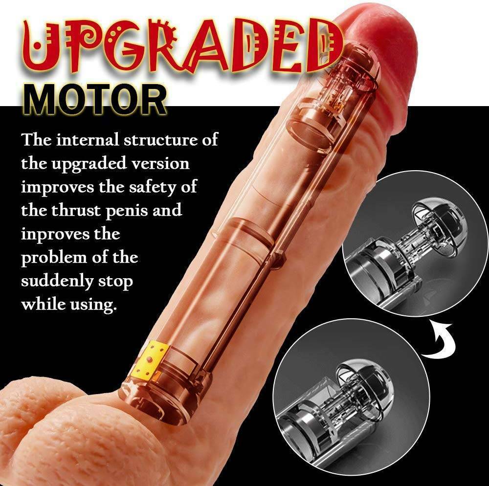 Telescopic Thrusting Heating Dildo Prostate Stimulation Vibrator