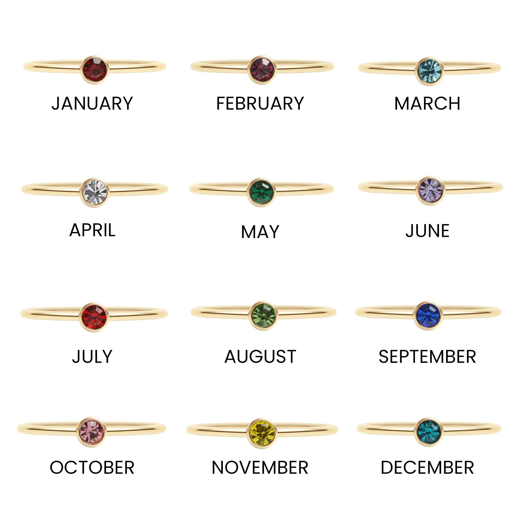 14K Gold Filled PLUS Birthstone Stacking Ring