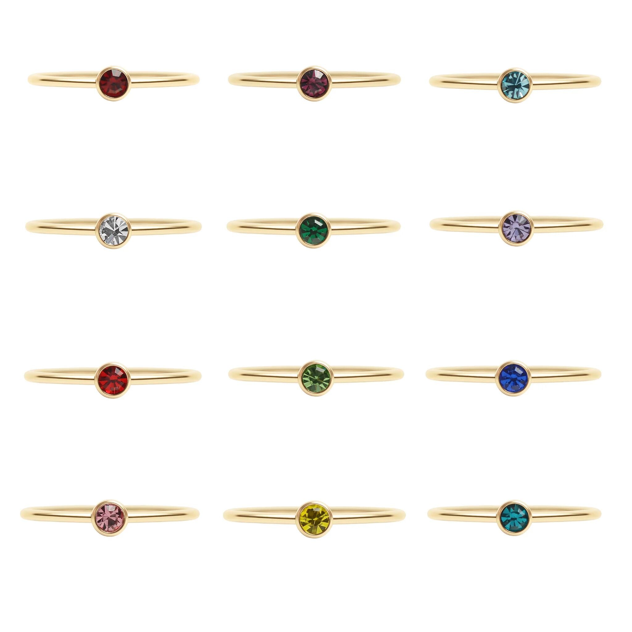 14K Gold Filled PLUS Birthstone Stacking Ring