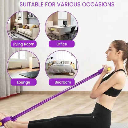 Multi-functional Pedal Resistance Band Trainer – Portable Foot Pedal Fitness Equipment Home Gym Full Body Workout Machine, Exercise Sit-ups, Yoga, Abdominal Training
