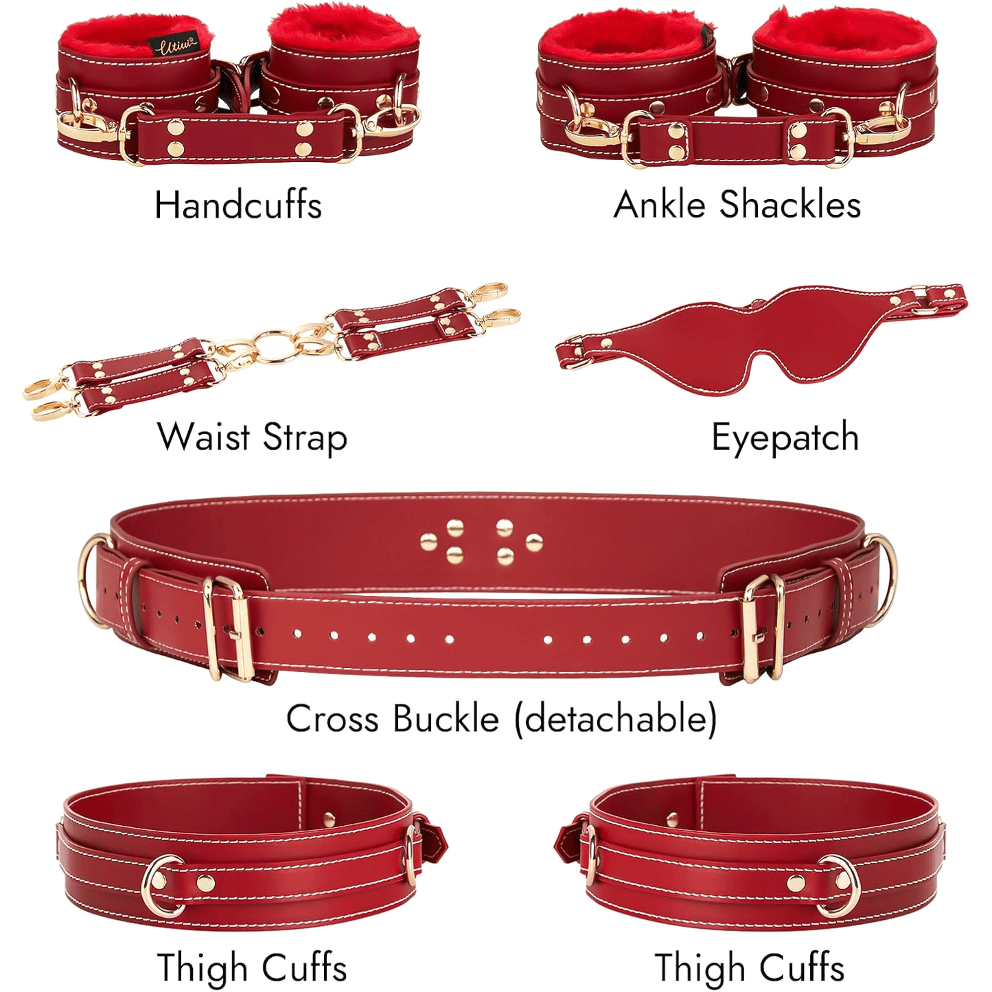 Sex Bondage BDSM Kit Restraints 7PCS Sets