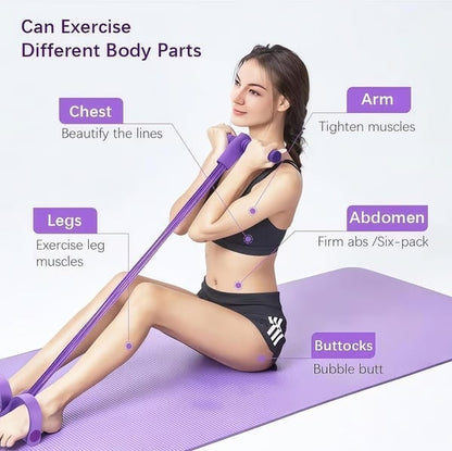Multi-functional Pedal Resistance Band Trainer – Portable Foot Pedal Fitness Equipment Home Gym Full Body Workout Machine, Exercise Sit-ups, Yoga, Abdominal Training