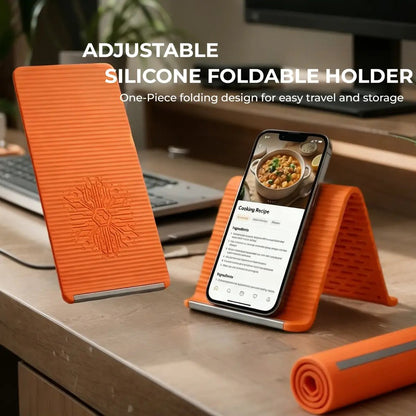 📱 All-in-One Foldable Silicone Aluminum Holder | Universal For Phone/Tablet/Laptop