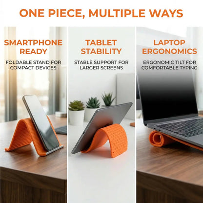 📱 All-in-One Foldable Silicone Aluminum Holder | Universal For Phone/Tablet/Laptop