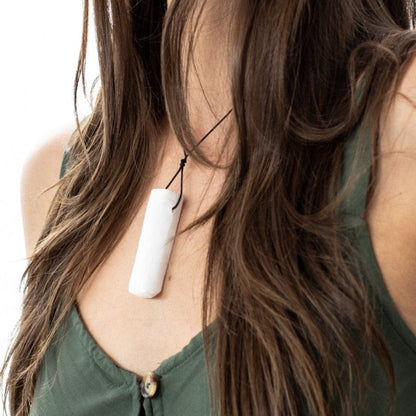 Selenite Energy Necklace + Free Personalized Tarot Reading